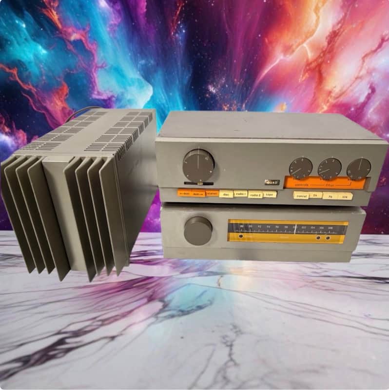 Quad 33 Control Unit + Quad FM 2 Stereo Tuner + Quad 303 Power Amp Serviced Rare