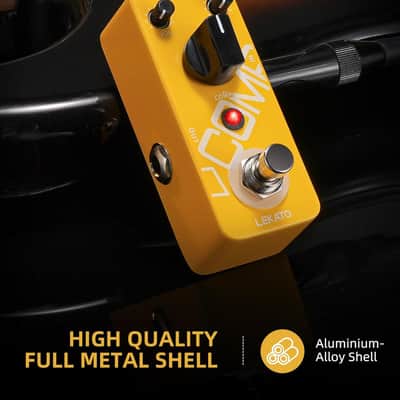 LEKATO Compressor Pedal, Yellow Comp Mini Portable Compression with True Bypass, EQ and Volume Adjustable, Classic Optical Compressor Analog Effect Pedals for Electric Guitar Bass image 5