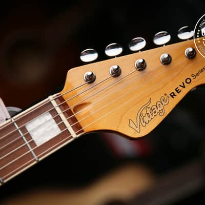 Vintage REVO Series 'Surfmaster 90' Guitar Metallic Silver image 2