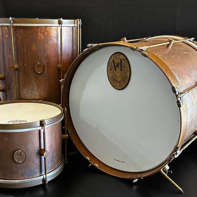 A&F Drum Co. Raw Copper Bop Drum Set (12/14/18) 2025 - Copper Patina image 5