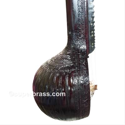 Concert Ekandam Saraswathy Veena Full Carving Ebony Finish Direct from Thanjavur, w Fiberglass Case. USA TARIFF INCLUDED image 4