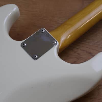 1983 Squier (by Fender Japan) "JV Series" SST-36 Scalloped Stratocaster (Vintage White) image 12