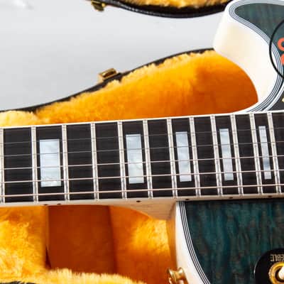 2024 Gibson Custom M2M ’68 Les Paul Custom Nordic Blue 5A Quilt Top TV White COA image 6