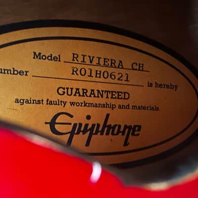 Epiphone 2001 Riviera Electric Guitar Cherry Finish Peerless Factory Korea w/ OHSC image 15
