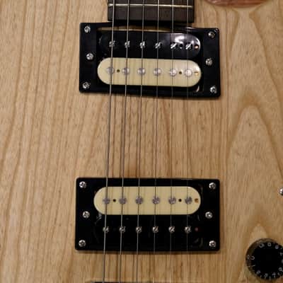 Super-Strat Style Electric Guitar - Natural Finish, Dual Humbucker, w/ Hardshell Case image 8
