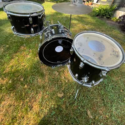 Ludwig No. 988 Downbeat Outfit 8x12 / 14x14 / 14x20" Drum Set with Keystone Badges 1968 - 1969 - Black Duco Lacquer image 2