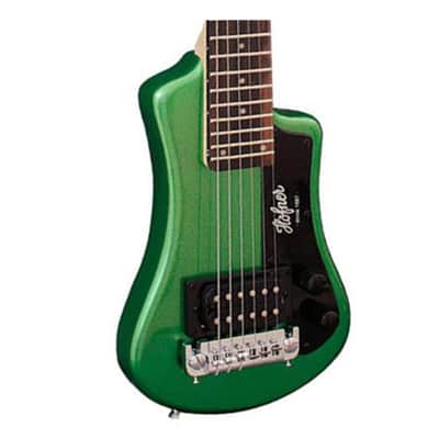Hofner Shorty Travel Electric Guitar w/Bag - Metallic Dark Green Finish Open Box image 1