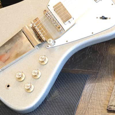 2022 Gibson Custom Shop Non Reversed Firebird 1965 Reissue w/ Maestro Electric Guitar Silver Sparkle + COA OHSC image 6