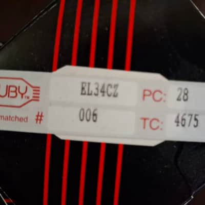JJ Electronic EL34 Power Tube Apex Matched Quad 2010s - Clear Glass / Black Base image 3