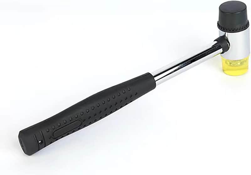 Guitar Tool Kit include Double Headed Guitar Bass Fret Wire Rubber Hammer,Guitar Fret Crown File,Stainless Steel Fret Rocker,Fingerboard Guards Protectors and Grinding Stone for Guitar(1 hammer) image 1