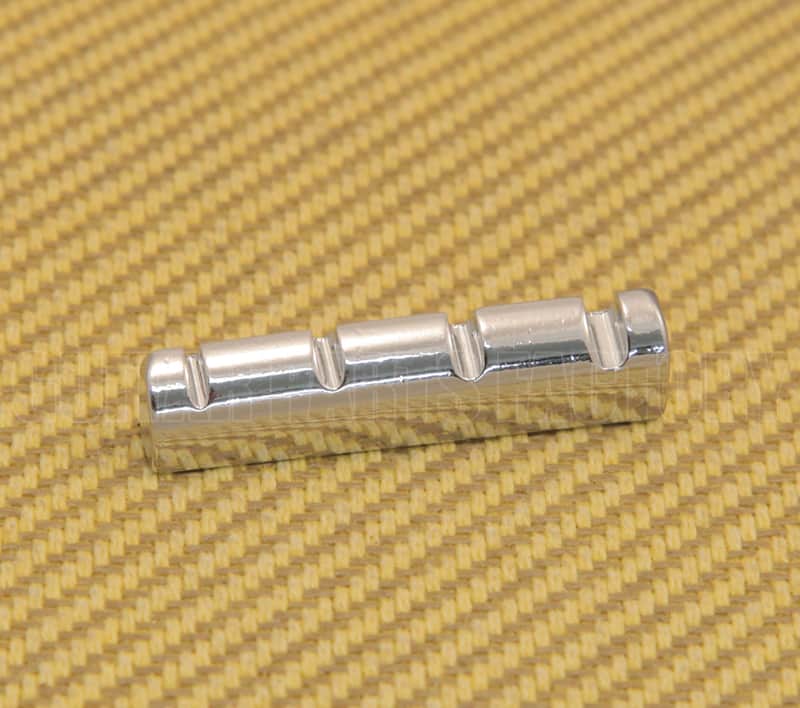 BN-N3CR-C Brass 43mm Slotted Polished Chrome 4-String Bass Nut image 1