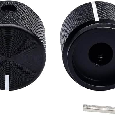2pcs Guitar Knob,Black Aluminum Rotary Electronic Control Potentiometer Knob,Volume Control Knob,Audio knob,Electric Guitar Knob,Switch Knob,20mm Dia. x 17mm Height for 6 mm Diameter Shaft image 2