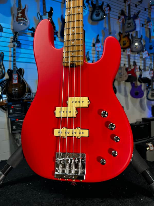 Charvel Pro-Mod San Dimas Bass PJ IV MAH Electric Bass Satin Ferrari Red FREE PLEK! 557 image 1
