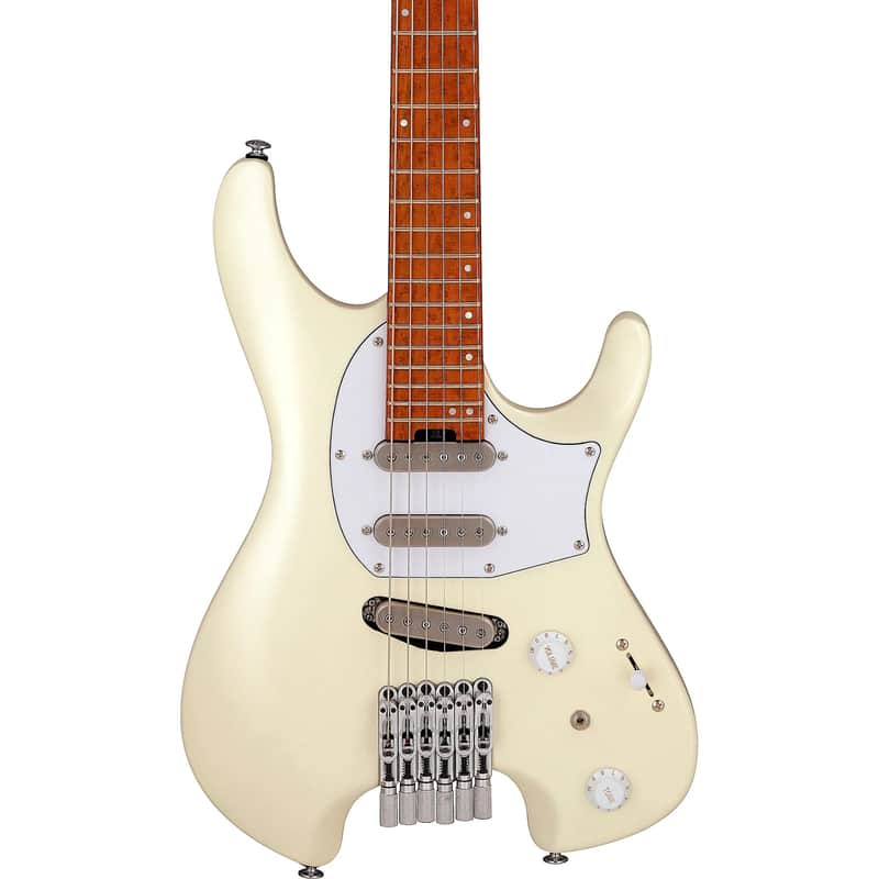 Ibanez Quest ICHI10-VWM Ichika Nito Signature 6-String Headless Solid Body Electric Guitar with Roasted Birdseye Maple Fretboard, Right-Handed, Vintage White Matte image 1