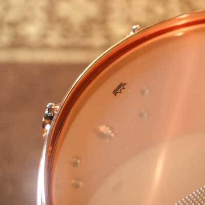 DW 6.5x14 Collector's Polished Copper Snare Drum w/ Copper Hardware image 7