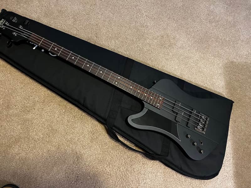LEFT HANDED SCHECTER NIKKI SIXX BASS GUITAR WITH EPIPHONE GIG BAG image 1