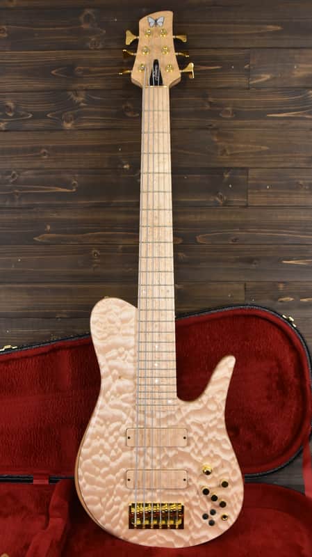 Fodera Imperial Elite 6 bass guitar 34" scale 2017 5A Quilted Maple image 1