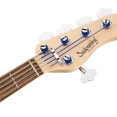 Sadowsky MetroLine 21-Fret Vintage J/J Bass-Red Alder Body-5 String-Bora Blueburst Transparent Satin image 6