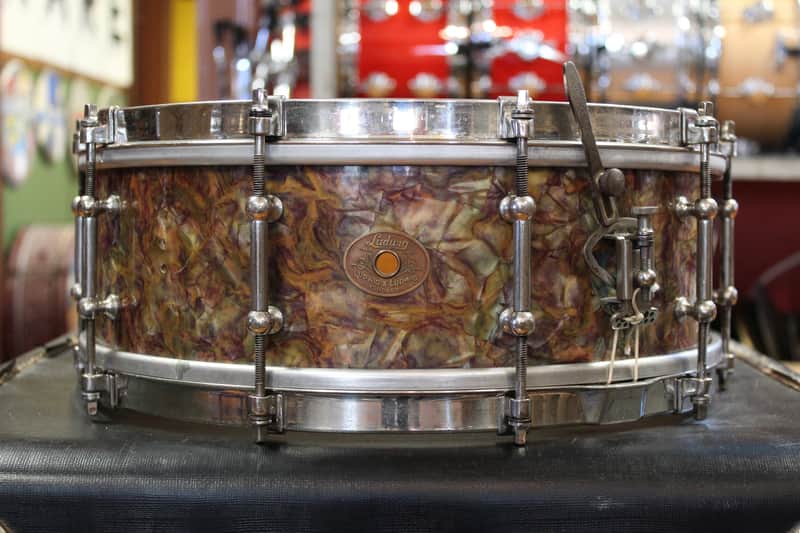 1930s Ludwig and Ludwig 5x14 Snare Drum in Peacock Pearl image 1