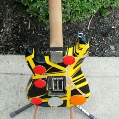 EVH STRIPE SERIES BLACK & YELLOW FRANKENSTRAT MODIFICATION * TESI SWITCH * GERMANY FLOYD ROSE =VH= image 10