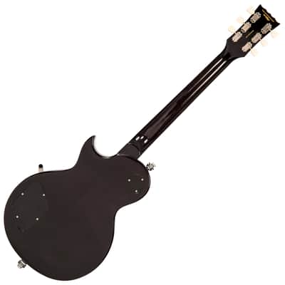 Vintage Reissued Series V100BLB Electric Guitar, Flamed Thru Black W/ Bigsby image 2