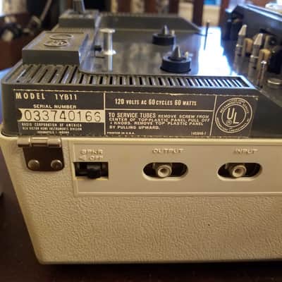 RCA Cartridge early cassette Magazine loaded Magnetic Sound Tape recorder 1YB11 tube  1963 - beige plastic image 5