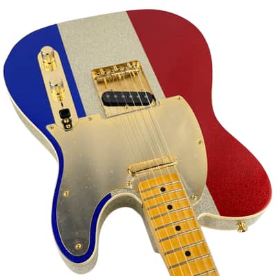 Fender Buck Owens Telecaster, Maple Fingerboard, Red, Silver and Blue Sparkle W/HSC (Used) image 4