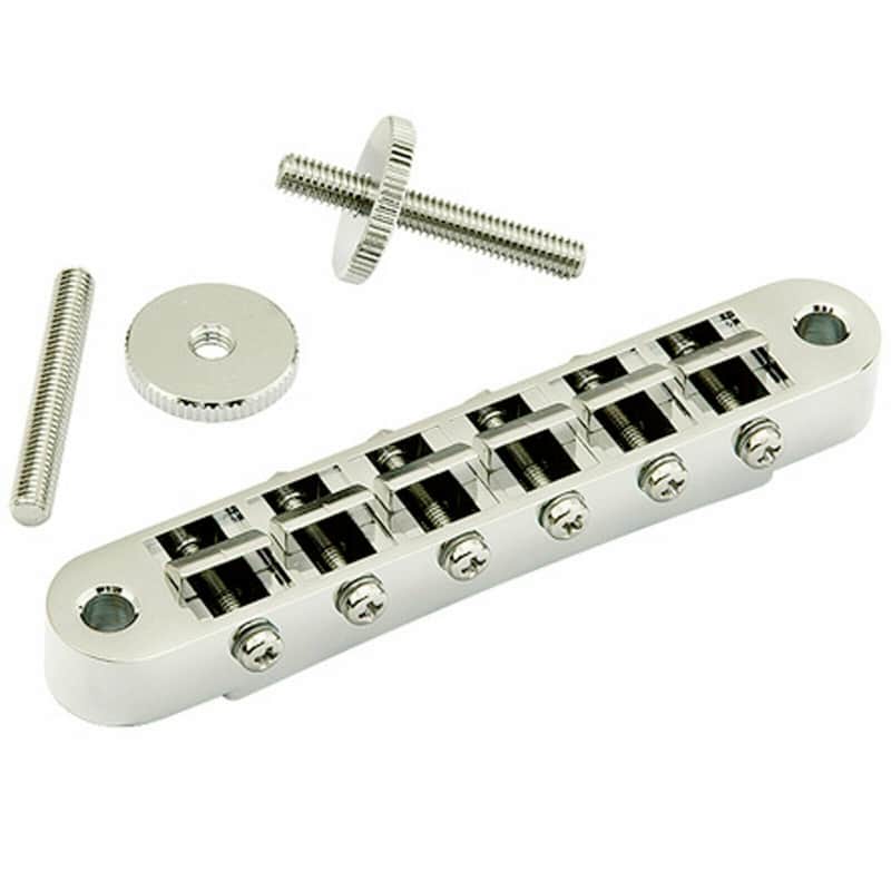 NEW Gotoh GE103B Nashville Tune-o-matic Bridge with Standard Posts - NICKEL image 1