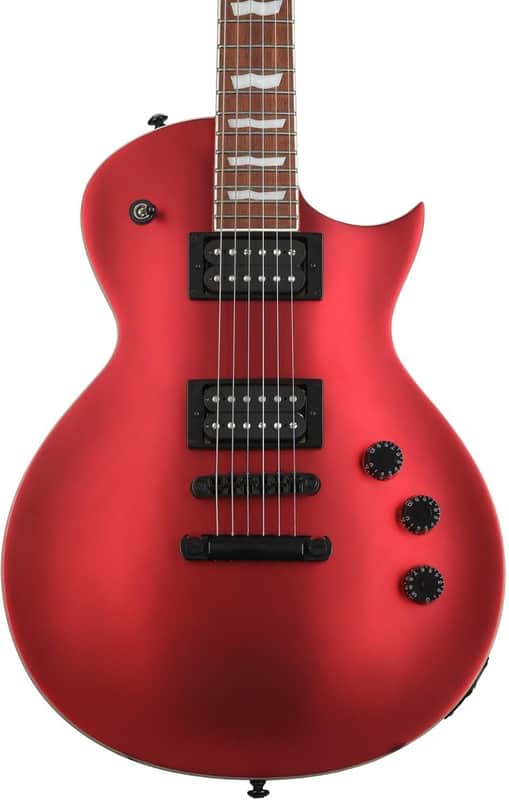 ESP 6 String LTD EC-256 Electric Guitar, Candy Apple Red Satin, Right, (LEC256CARS) image 1