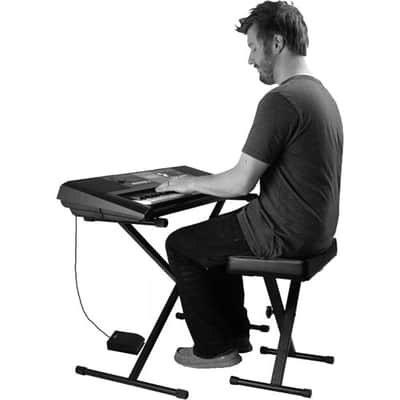 Pro-Staage Keyboard Stand And Bench Pack With Keyboard Sustain Pedal; A complete setup for comfortably playing a keyboard and controlling sustain while sitting or standing image 7