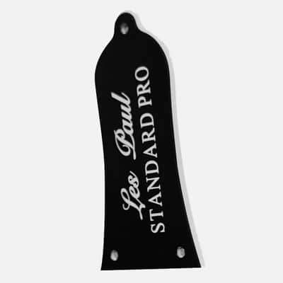 Truss Rod Cover Black 2-Ply Black 3-Hole Bell for Epiphone Les Paul w/Logo (Used) image 2
