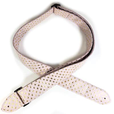 Pink Gold Leather Premium Leather Guitar Strap- Pink Polka Leather Guitar Strap-100% Leather Guitar Strap- Acoustic, Electric Bass Guitars image 5