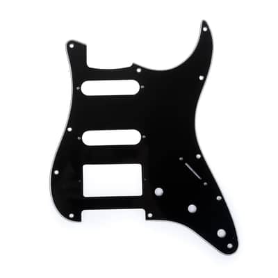 Brio 11-Hole Modern Style Strat HSS Pickguard for American Strat Black 3 Ply image 1