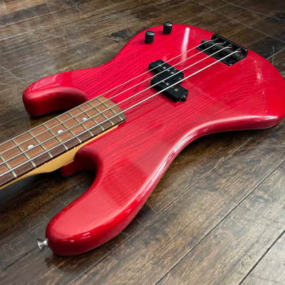 Rare 1980s ESP P-Bass Electric Bass Transparent Red MIJ Japan image 6