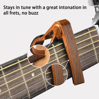 Guitar Capo Set | Acoustic Guitar Capo with Clip-On Tuner | Guitar Picks & Accessories Kit | Quick Release Capo for Guitar Bass Violin Ukulele image 7