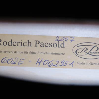 2007 Roderich Paesold 602E 4/4 Full Size Cello with Bow and Hiscox Case image 7