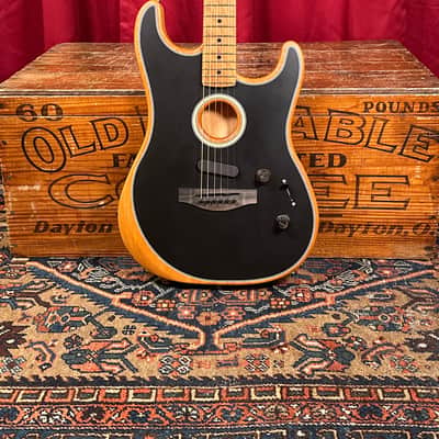 2022 Fender Mod Shop Acoustasonic Stratocaster Black w/ OHSC image 3