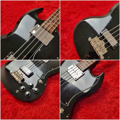 Burny REB-65 Short Scale Set Neck (Gibson EB-3 Model) 1990 - Black - Made In Japan MIJ image 5