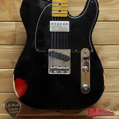 Fender Custom Shop 1952 Telecaster Relic Black Over Candy Apple Red 9238001608 image 1