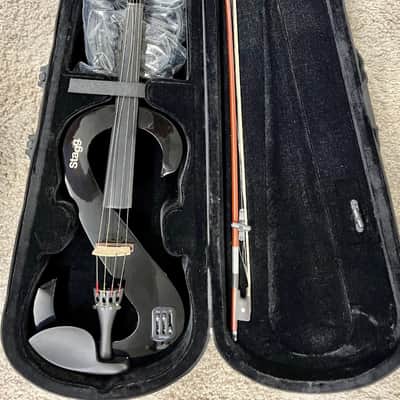 Stagg EVA 4/4-BK Black Silent Viola Package with case and Bow - DEMO image 1