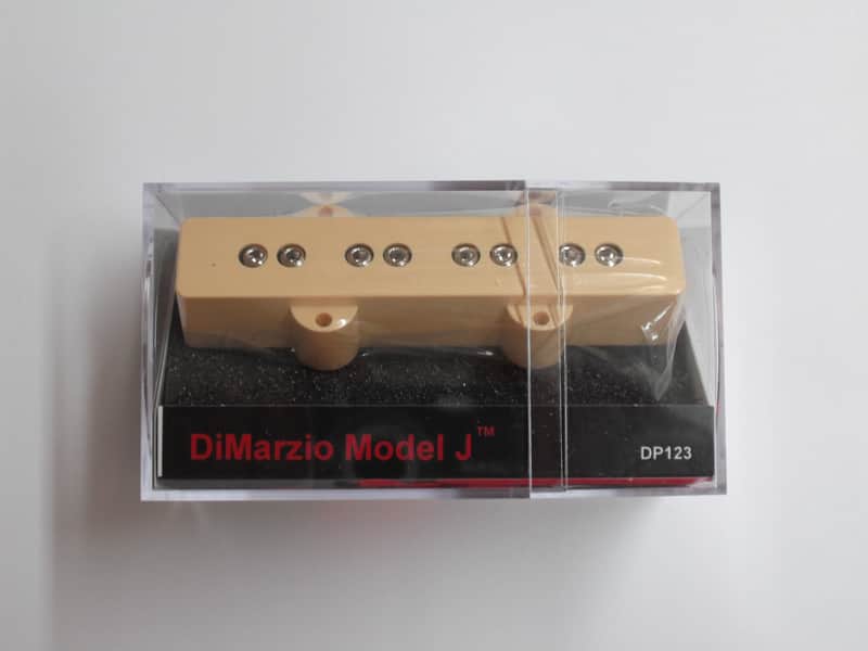 DiMarzio Model J Bass Neck Creme W/Nickel Poles DP 123S Short (Slightly Narrower in Width Size) image 1