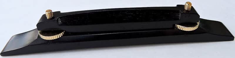 Archtop Bridge Ebony Black Gabon-Ebony-Archtop-Guitar-Bridge-W-Saddle-Gold-Plated-Hardware image 1