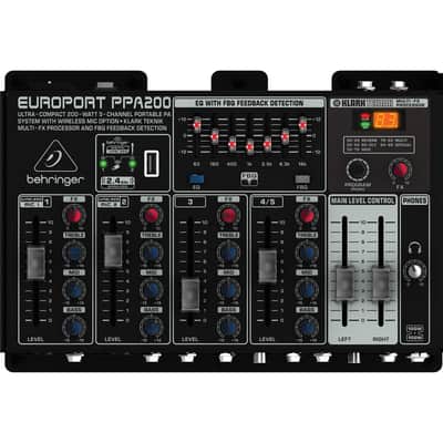 Behringer Europort PPA200 200-Watt 5-Channel Portable PA System with Wireless Microphone Option, KLARK TEKNIK Multi-FX Processor and FBQ Feedback Dete image 18