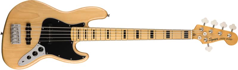 Fender Squier Classic Vibe '70s 5-String Electric Jazz Bass V Guitar, Natural image 1