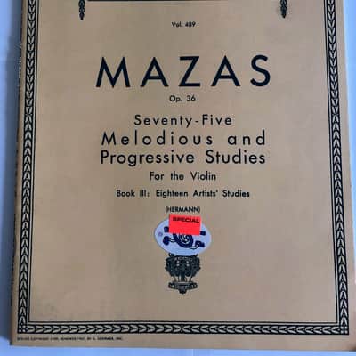 Mazas Op. 36 Vol. 489 Melodious Progressive Studies Violin Book 3 Music Book image 1