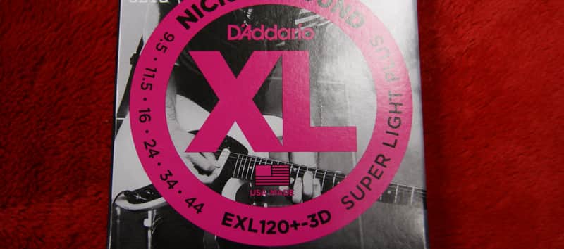 D'Addario EXL120+-3D Nickel Wound Super Light Plus Electric Guitar Strings, 9.5-44 (3) image 1