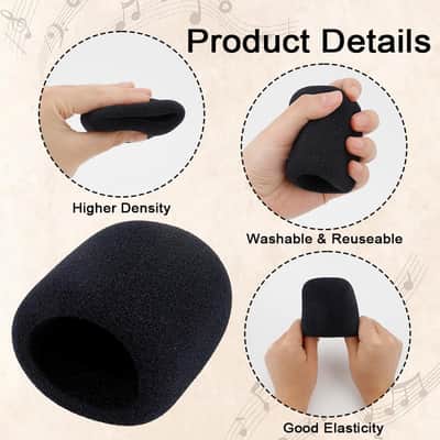Microphone Covers Foam, 6 Pcs Soft Foam Mic Covers, Microphone Windscreen Pop Filter Cover Protection Noise-cancellation Windsock Cover Microphones Accessories for Most Standard Handheld Microphones image 3