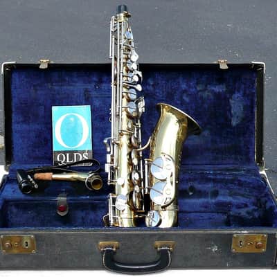 Vintage F. E. OLDS Parisian Ambassador Alto Sax w Neck, Mouthpiece + Case - Good Pads - France - VGC image 2