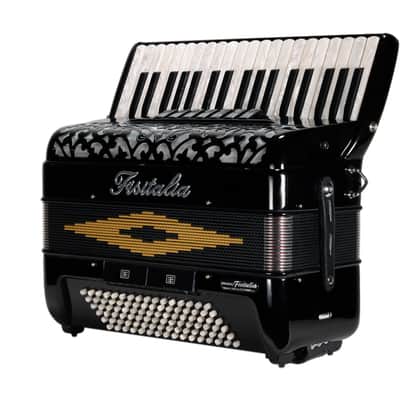 Fisitalia Model 37.34 - 37/96 LMM 3/4 - Black Accordion with Red/Gold Bellows image 3