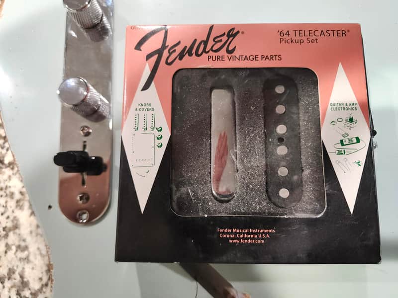 Fender 099-2234-000 Pure Vintage '64 Telecaster Pickup Set 2010s - Chrome / Black image 1